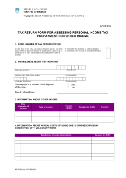 tax return form for assessing personal income tax prepayment for