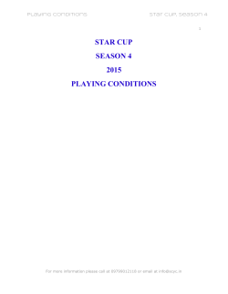 STAR CUP SEASON 4 2015 PLAYING CONDITIONS