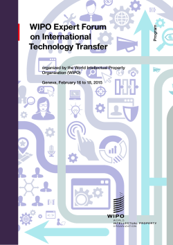 WIPO Expert Forum on International Technology Transfer