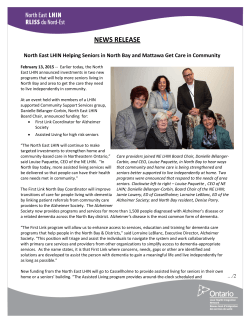 NEWS RELEASE - North East LHIN
