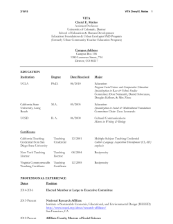 Matias, C. E. 2012 CV.docx - University of Colorado Denver
