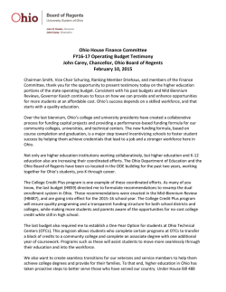 Ohio House Finance Committee FY16