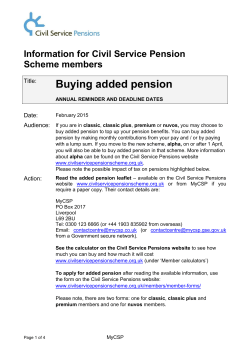 Buying added pension - Civil Service Pensions