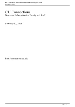 CU Connections: News and information for Faculty and Staff