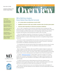 NEI to Wall Street Analysts: Power Market Flaws Must Be Corrected