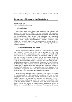 Dynamics of Power in the Workplace