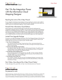 Get 10x the Integration Power with the Informatica Cloud Mapping
