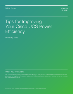 Tips for Improving Your Cisco UCS Power Efficiency