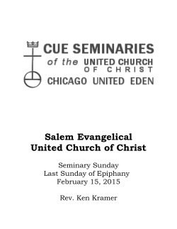 February 15th Bulletin - Salem Evangelical United Church of Christ