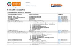 Holland Scholarship Participating education