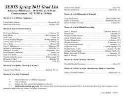 Seminary Graduate List