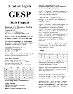 GESP Summer 2015 Flyer - English Language Institute
