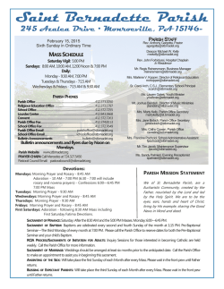 Feb 15 2015 - St Bernadette Church