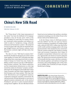 China`s New Silk Road - The National Bureau of Asian Research