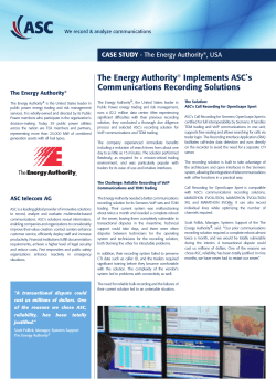 The Energy Authority® Implements ASC`s Communications