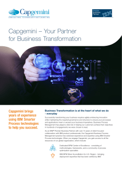 Capgemini - Your Partner for Business Transformation