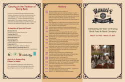 Schedule of Special Events Join Us in Supporting Others in Need