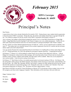 February 2015 Principal`s Notes