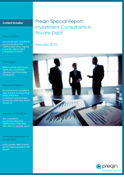 Preqin Special Report: Investment Consultants in Private Debt