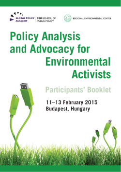Participants` Booklet - School of Public Policy