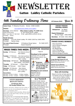 Newsletter - Mass times and parishes