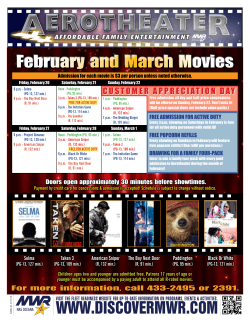 Aerotheater Movie Schedule