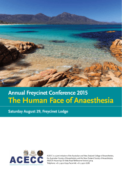 The Human Face of Anaesthesia