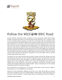 ₣ollow the ¥€££ ₩ BRIC Road