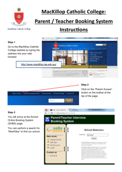 Booking Instructions - MacKillop Catholic College