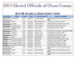 2015 Elected Officials of Ocean County