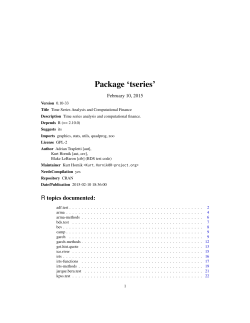 Package `tseries` - The Comprehensive R Archive Network