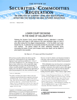 Lower Court Decisions in the Wake of Halliburton II by Maeve L. O