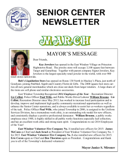 March Newsletter - East Windsor Township