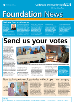 Foundation News January 2015 - Calderdale & Huddersfield NHS