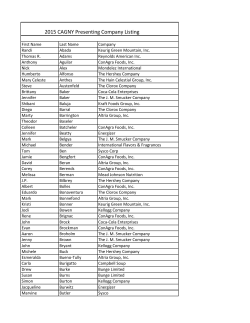 2015 CAGNY Presenting Company Listing