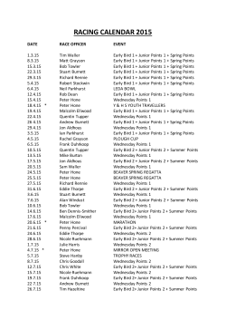 RACING CALENDAR 2015