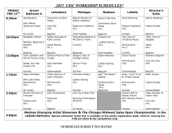 2015 cisc workshop schedules - Chicago International Salsa