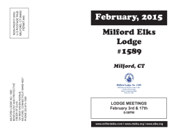 February, 2015 - Milford Elks #1589