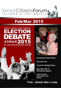 DEBATE - Telford Senior Citizens` Forum