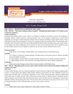 1 World Bank Headquarters 1818 H St. NW, Washington, DC DAY 2