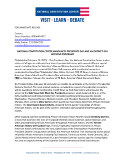 FOR IMMEDIATE RELEASE Contact - National Constitution Center