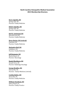 Member Directory - North Carolina Osteopathic Medical Association