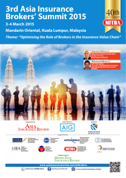 3rd Asia Insurance Brokers` Summit 2015