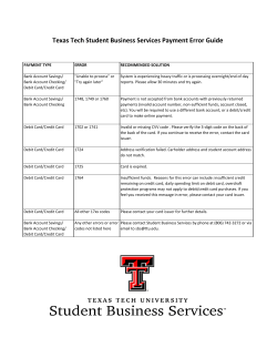 Payment Error Guide - Texas Tech University
