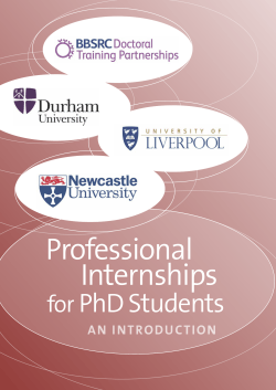 Professional Internships for PhD Students (PIPS) an introduction 2015