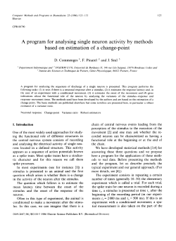 A program for analysing single neuron activity by methods based on