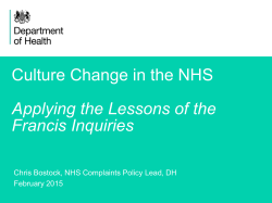 Culture change in the NHS Achievements (2)