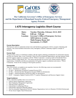 L-675 Interagency Logistics Short Course