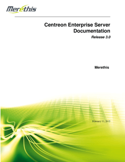 Centreon Enterprise Server Documentation Release 3.0 Merethis