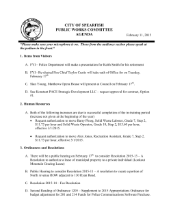 CITY OF SPEARFISH PUBLIC WORKS COMMITTEE AGENDA
